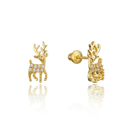 14k gold girls earrings gold coin