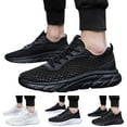 thumbnail image 5 of PEASKJP Tennis Shoes for Men Mesh Breathable Lightweight Soft Insole Comfort Gym Shoes Running Sneakers Black 45, 5 of 5