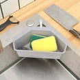 thumbnail image 4 of Dish Drying Rack Kitchen Sink Triangle Drain Basket Vegetable Basin Suction Cup Filter Water Rack Dishwashing Pool Rag Storage Hanging Basket Gray, Kitchen Essentials Clearance Sale, 4 of 5
