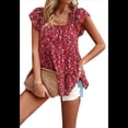 thumbnail image 3 of Blusas Tipo Túnica de Verano para Mujer, Blusas Informales Elegantes, Holgadas, de Corta. Rojo S, 3 of 10