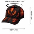 thumbnail image 2 of Gothic Flame Baseball Cap, Adjustable Curved Bill Hat, Spooky Party Accessory for Men Women, Black Fire Embroidered Cap, Alternative Streetwear​, Red, 2 of 5