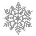 thumbnail image 2 of 24 Uds. Adornos navideños de copos de nieve de plástico con purpurina para decoración navideña, decoración de ventanas, 2 of 2