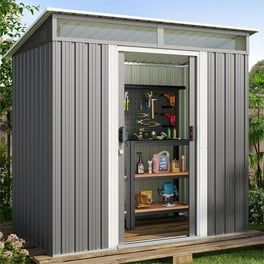 Free Shipping Vineego 10x10 FT Outdoor Storage Shed Outside Sheds Outdoor Storage Metal Galvanized Steel Brown Walmart