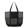 thumbnail image 6 of Time and Tru Women's Mesh Beach Tote Bag, 2-Pack Black / Black, 6 of 9