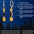 thumbnail image 2 of Gem Stone King 18K Rose Gold Plated Silver Yellow Citrine 3 Stone Dangle Earrings for Women (4.90 Cttw, Gemstone November Birthstone, Oval 8X6MM, 7X5MM and 6X4MM), 2 of 6