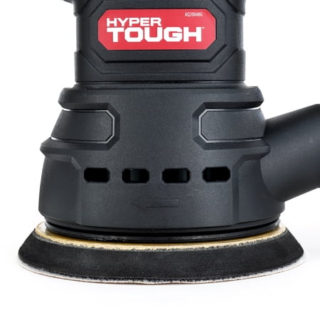 HYPER TOUGH 2.5 AMP CORDED 5 INCH ORBITAL SANDER WITH DUST BAG, VACUUM HOSE ADAPTER & 3 SANDING SHEETS, NEW CONDITION