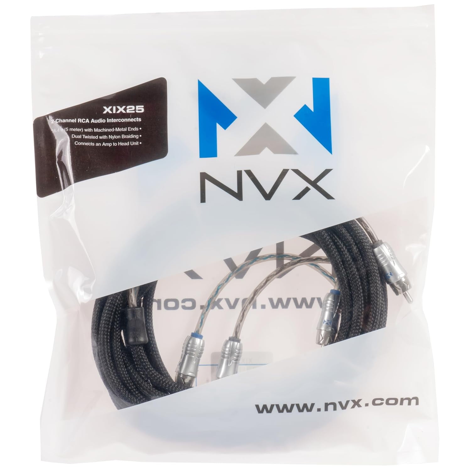 NVX XIX25 Car Audio RCA Audio Interconnect Cable 16 ft OFC 2