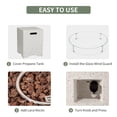 thumbnail image 3 of VENTOPYR 2-Piece Outdoor Terrazzo White Round Propane Firepit Table Set w Tank Table, Wind Guard, 3 of 7