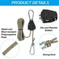 thumbnail image 5 of Uxcell Adjustable Rope Hanger, Ratchet Grow Light Hangers Reflective Reinforced Internal Gear Ratchet Black 1/8" x 7, 5 of 6
