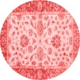 thumbnail image 1 of Ahgly Company Machine Washable Indoor Round Oriental Red Traditional Area Rugs, 3' Round, 1 of 4