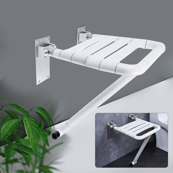 Miumaeov Foldable Bath Seat Wall-Mounted Shower Stool Non-Slip Child Elderly