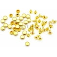 thumbnail image 4 of 200 Pack Leather Rivets Single Cap Rapid Rivet Metal Stud Fasteners Round Cap for Bag Belt Wallet Leather Craft (Gold, 7MM), 4 of 5