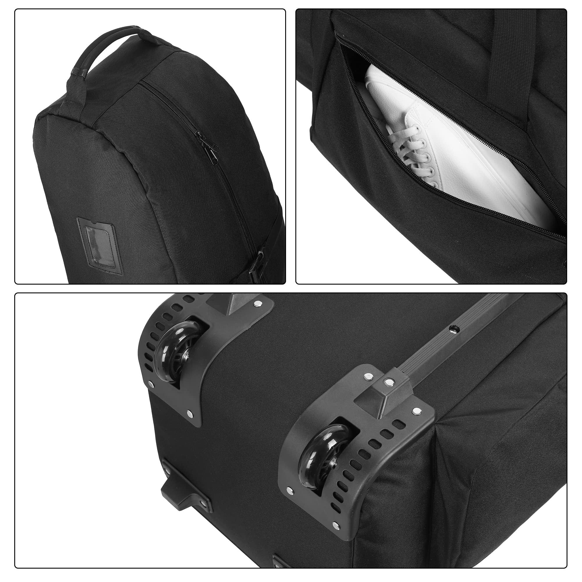 Foldable Padded Golf Travel Bag  Heavy Duty 900d Polyester Club Waterproof Carry Cart With Wheels Soft-sided Spacial Size For Gear Transportation