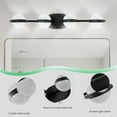 thumbnail image 5 of 30-Inch Black LED Bathroom Vanity Light with Crystal Sand Acrylic Shades, 4-Light Wall-Mounted, Moisture-Resistant & Energy-Efficient for Bathroom & Bedroom Makeup Lighting, 5 of 8