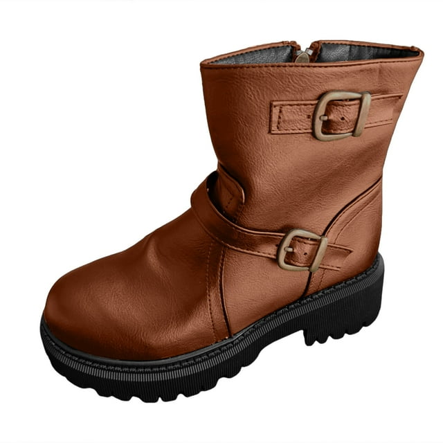 Dsscvnef Bottines en Velours à Bout Rond pour Femmes, Chaussures d'Hiver Décontractées, Semelle Épaisse, Confortables, Courtes