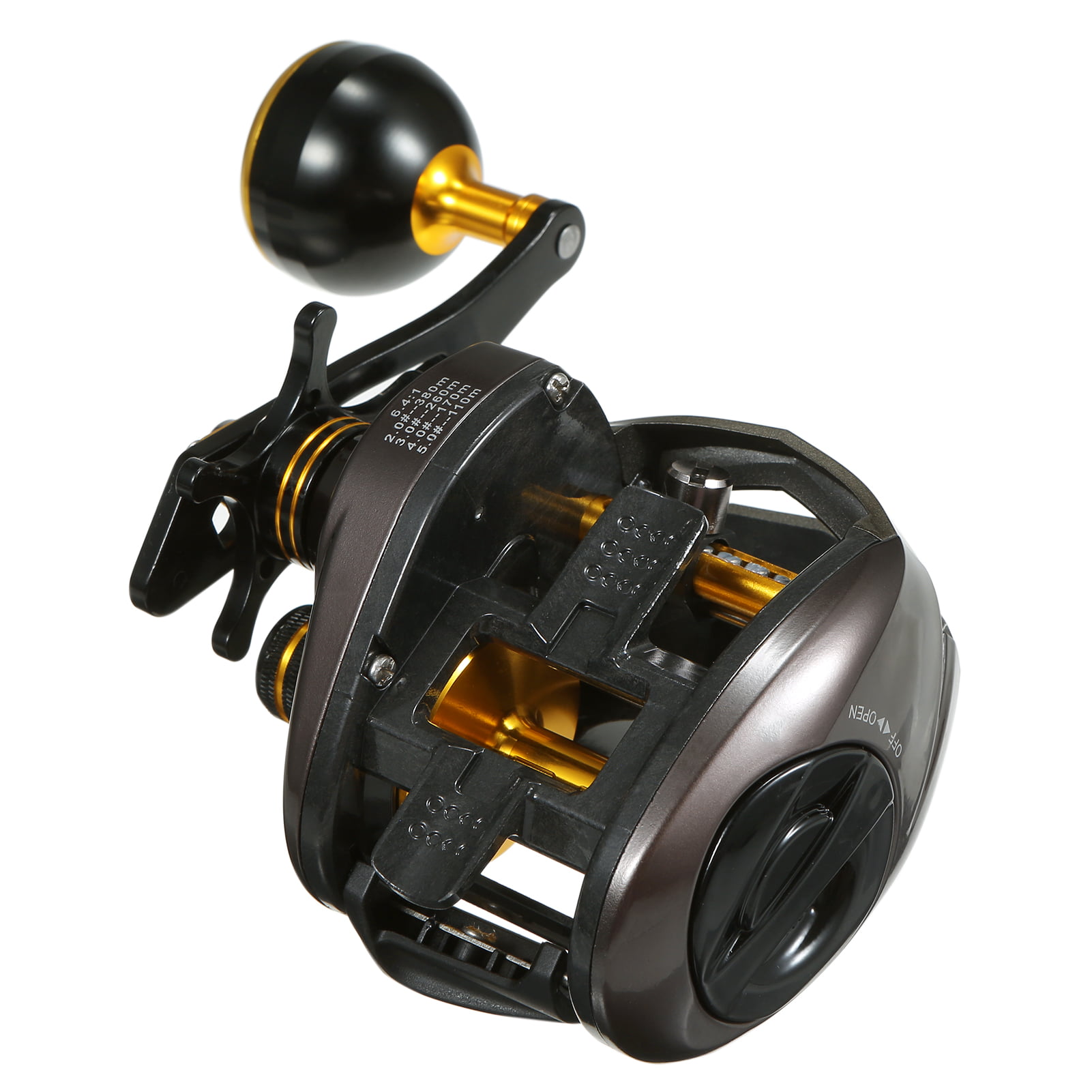 Cheap Fishing Reel 6+1BB Metal Baitcasting Reel with Electric Depth Left  Right Hand Round Drum Drag Powerful Feeder Reels