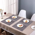 thumbnail image 3 of Placemats Set of 24 for Dining Table, Table Placemats, Rectangular PVC Vinyl, 18x12 Inches - Light Brown, 3 of 8