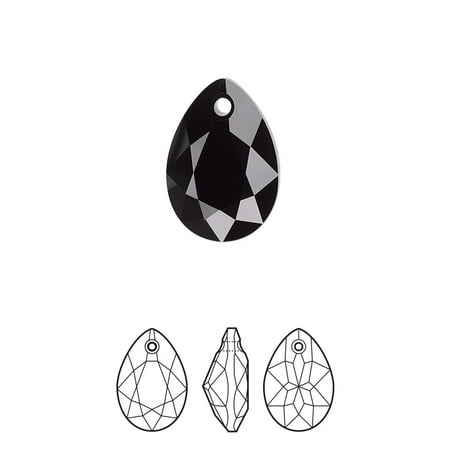 

Drop Crystal Passions jet 16x11mm faceted pear cut pendant (6433). Sold per pkg of 2.