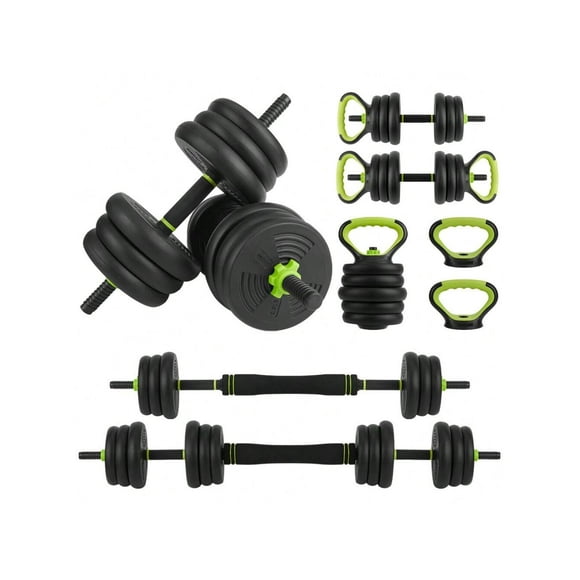 Adjustable Weight Dumbbell Set, 44LBS 4 In1 Dumbbells Set, Used As Dumbbell Barbell Kettlebells Push-Up-Stand For Home Gym, Fitness Exercise Equipment
