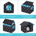 thumbnail image 2 of Waterproof Cat House for Outdoors Rainproof Dog House Cat House Villa Tent Collapsible Pet Shelter Foldable Pet House for Dogs (Black,S 35x 33 x 30cm), 2 of 6