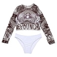 thumbnail image 3 of asdoklhq Swimsuits for Women Plus,Women's Split Bikini Printed Long Sleeve Yarn Sunscreen Swimsuit, 3 of 8