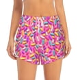 thumbnail image 2 of Rateoe Colorful Donuts 1 Printed 2 in 1 Women's Workout Shorts for Athletic Gym Running Shorts with Phone Pockets-Medium, 2 of 7
