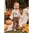 thumbnail image 5 of RUINIXCW Baby Girls Fall Outfits Long Sleeve Floral Embroidery Romper Flared Pants, 5 of 8
