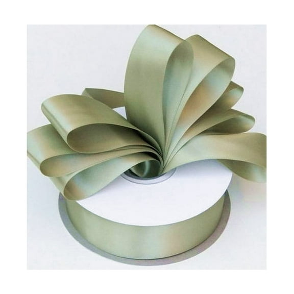 Old Willow Green Double Faced Satin Ribbon - 1.5 Inch Width - 50 Yards