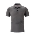thumbnail image 1 of ylioge Mens Short Sleeve Golf T Shirts Lightweight Athletic Workout Pullover Tees Tops Button Collared Solid Color Breathable Textured Tshirts, 1 of 6