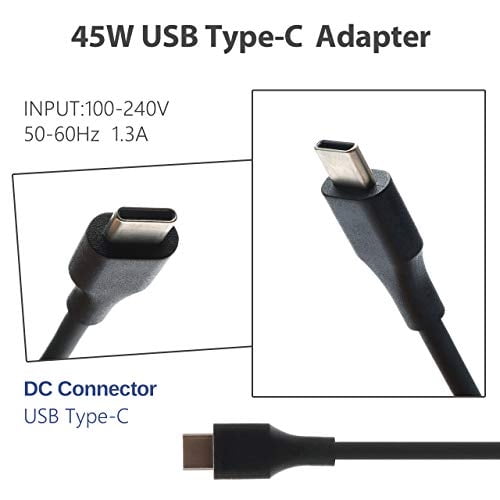 45W Tipo C USB C Cargador para Laptop Compatible con HP Chromebook 11