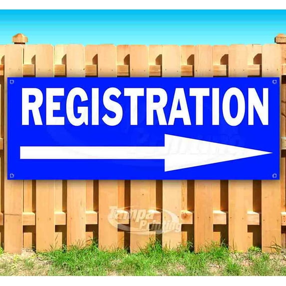 Registration 13 oz Vinyl Banner With Metal Grommets
