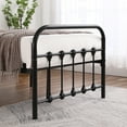 thumbnail image 5 of Canddidliike Twin Size Bed Frame with Curved Frame Bed Head and Shell Decoration - Black, 5 of 10
