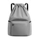 thumbnail image 2 of Mochila Portátil con Cordón Ajustable y Bolsillo Impermeable. Ideal para Gimnasio, Playa, Natación, Deportes y Gimnasio. para Hombres y Mujeres. Tela Oxford Gris. Medidas: 37 X 18 X 48 Cm. Ligera: 30, 2 of 6