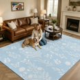 thumbnail image 4 of Washable Area Rugs 9x12 FT Light Blue Botanical Rugs for Living Room Non-Slip Non-Shedding Low-Profile Rectangle Spring Summer Chic Wildflowers Large Rug Carpet for Bedroom Dining Room Home Decor, 4 of 8