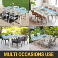 thumbnail image 5 of Summer Nautical Table Cloths for 4 Foot Rectangle Tables, Coastal Beach Starfish Coral Shell Blue Patio Waterproof Elastic Fitted Tablecloths, Washable Rectangular Table Cover for Camping, 5 of 8