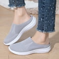 thumbnail image 4 of XUNKUSGA Shoes for Women Lightweight Breathable Sneakers For Women Casual Versatile Shallow-Cut Walking Shoes Women Slip On Mesh Knitted Flats Soft Women's Shoes Gray, 4 of 8