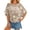 Beige, variant on Womens Floral Graphic Blouses Crew Neck Short Sleeve Crochet Knit Hollow Out Relaxed Fit Casual Summer Elegant Boho Style Flower Top