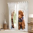 thumbnail image 3 of Feelyou Kawaii Brown Cow Curtains Pack of 2 (42x84 Each), Rustic Farmhouse Bull Curtains Blackout, Vintage Buffalo Scarf Bedroom Curtains, Blackout Curtains Home Decor, 3 of 6