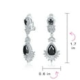 thumbnail image 4 of Bling Jewelry Womens Bridal Black Onyx CZ Chandelier Clip-On Earrings Vintage, 4 of 4