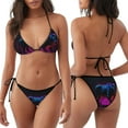thumbnail image 3 of Naloa Futuristic Purple Panther A、 Print Women Halter Bikini Set ,Two Piece Triangle Swimsuit,Tie Bathing Suit,Sexy Triangle Two Piece Swimwear, 3 of 5