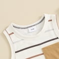 thumbnail image 5 of Bagilaanoe 2pcs Toddler Baby Boy Shorts Set Sleeveless Striped Print Tank Tops + Shorts 6M 12M 18M 24M 3T Kids Casual Summer Clothes, 5 of 8