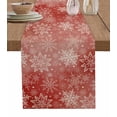 thumbnail image 7 of Red White Christmas Table Runner-Cotton Linen- 108 Inch Holiday Dresser Scarves, Watercolor Xmas Snowflake Retro Simple Tablerunner for Kitchen Coffee/Dining Living Room Dinner Scarf Décor 13x108, 7 of 7