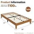 thumbnail image 2 of EDX Naturalista Classic Solid Wood Platform Bed, Sleek and Sturdy Minimalist Bed Frame, Twin, 2 of 8