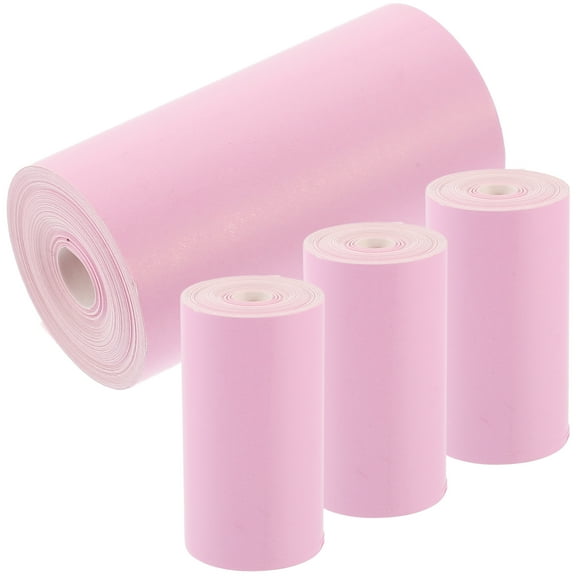 4 Rolls Thermal Paper Sticker Air Tags Printer Tabs Office Pink