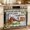 Off-White, variant on Farmhouse Cow Oven Skirt Curtain 32"Wx24"L,Waterproof Ruffled Stove Cover Skirt with 8 Ribbon Ties,Country Sunflowers Pig Cabin Barn Wooden Decorative Oven Door Curtains for Kitchen Cabinet Storage