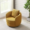 thumbnail image 6 of Perto Mid Century Modern Dark Yellow Fabric Accent Armchair, 6 of 6