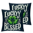 thumbnail image 2 of Ulloord Pillow Cover Green Throw Pillow Case Lucky Farmhouse Cushion Cover for Home Office Sofa Couch, 2 of 6