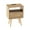Natural(With Socket), variant on HQZX Rattan Nightstand with 1 Drawer and Solid Wood Leg,Side Table for Bedroom,Natural,Adult,22in H