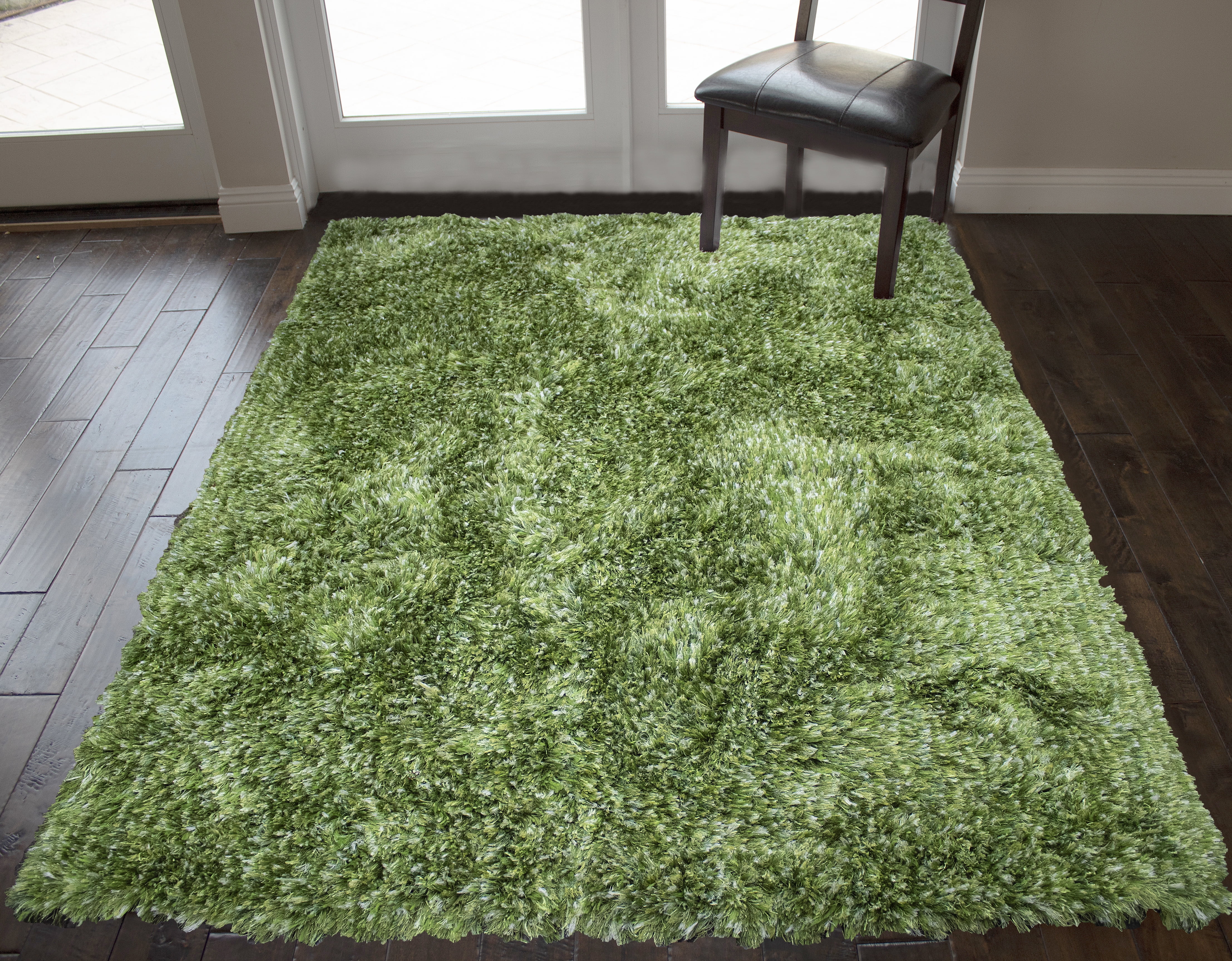 5x7 Feet Green Color Solid Plush Pile, 5 X 7 Area Rugs Solid Color