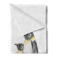 thumbnail image 2 of Sea Animals Soft Flannel Fleece Throw Blanket, Hand Drawn Art Penguins Aquatic Flightless Birds Polar South Pole Wildlife, Cozy Plush for Indoor and Outdoor Use, 50" x 70", Black White, by Ambesonne, 2 of 5